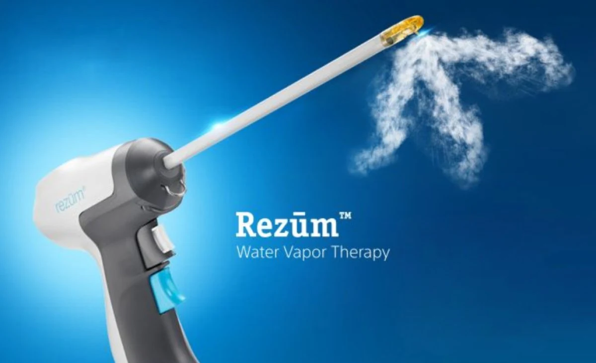 Aplicador do Rezum, que trata a próstata com vapor de água